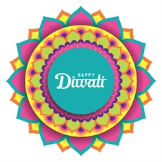 Diwali Decoration Happy Diwali Colorful Rangoli Transparent Sticker